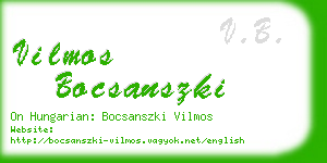 vilmos bocsanszki business card